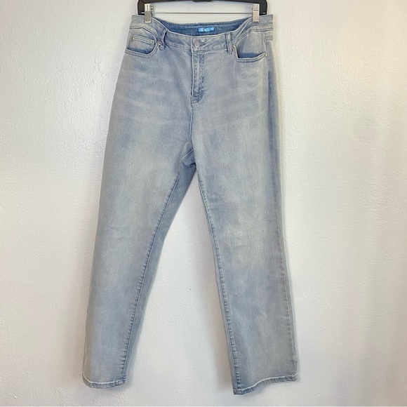 J. McLaughlin Pants - J. McLaughlin Light Blue Denim high waisted straight leg Pants size 14